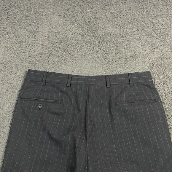 Brooks Brothers Pants Mens 34x30 Gray Striped Classic Fit Dress Slacks Wool - Picture 5 of 11